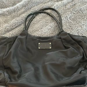 Kate Spade Diaper Bag, Black w/ Green polka dot interior